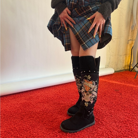 Don Ed Hardy Suede/Fur boots 2013 US8 EUR39 - Picture 13 of 16